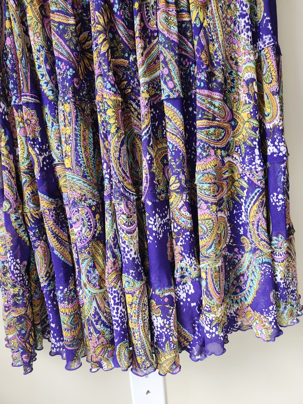 Vibrant Purple Paisley Tiered Maxi Dress - Picture 5 of 8